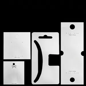 Jewelry Display Cards Paper Cardboard For Earring Necklace Hair Clip Packaging Minimalist Fashion Hanging Tags White