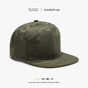 Camouflage Baseball Cap Flat Brim Snapback Breathable Mesh Quick Drying Hip Hop Hat Adjustable Streetwear Six Panel