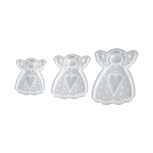 Set di 3 stampi in silicone a forma di angelo con ali e cuore per creazioni in resina