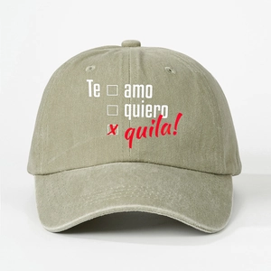Casquette vintage en coton délavé avec texte espagnol Te amo Te quiero Tequila