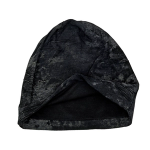 Unisex oversized slouchy beanie hat with dark gray acid wash marble texture