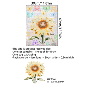 Rainbow sunflower window film decal 30x40cm with static cling prism effect