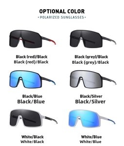 Collection of polarized sports sunglasses with TR90 frames in six different color options