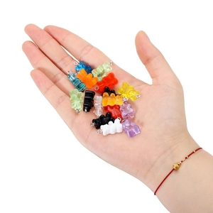 Ciondoli a forma di orsetto in resina traslucida colorata per gioielli fai-da-te a mano