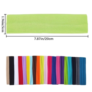 Elastic solid color yoga headband available in multiple vibrant colors and sizes