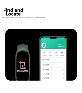 Detailed interface showing M8 smart bracelet heart rate and blood oxygen monitoring app