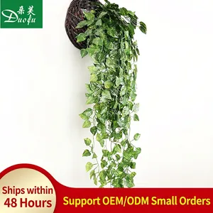 Artificial Hanging Vines Satin Greenery Plant Leaves Plastic Stems Wall Decor Home Hotel Wedding Decor