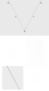 Detail of S925 sterling silver necklace with turquoise beads and pave-set zircons