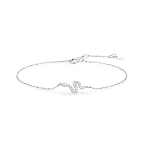 Macro detail of S925 sterling silver snake charm bracelet with turquoise and pavé cubic zirconia