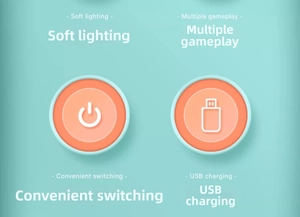 Detail view showing USB charging, LED lights, and smart modes of the electric cat toy