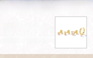 Detail specifications of 925 sterling silver gold earrings set with zircon stones