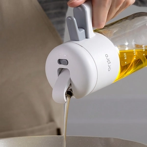 Vaporisateur et distributeur d'huile en verre avec couvercle automatique pour cuisine