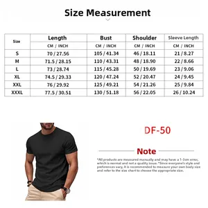 Size chart for men's seersucker quick-dry T-shirt with measurements in CM and INCH