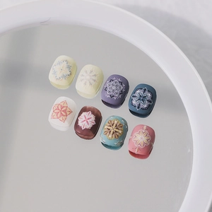 3D embossed floral nail art stickers set featuring colorful mandala patterns in matte finish