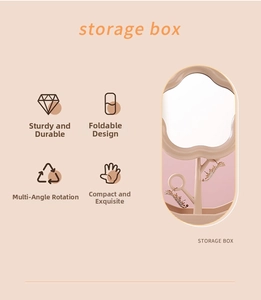 Cloud-shaped makeup mirror with branch-style jewelry holder and storage base