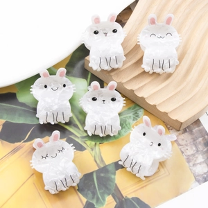 Bunny Shape Hair Claw Acetate Acrylic Pearlescent Korean Style Cute Small Shark Clip Hair Accessories For Women