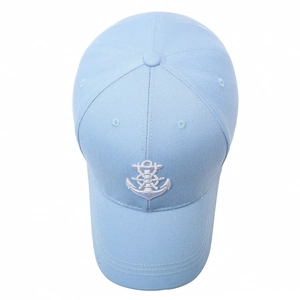 Casquette de baseball bleu clair avec broderie ancre blanche pour hommes et femmes