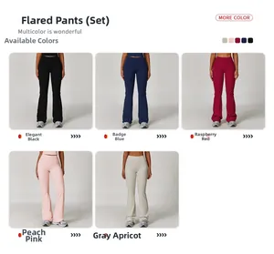 Confronto dettagliato del set yoga con leggings a zampa in cinque colori per il fitness