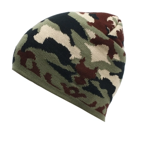 Winter camouflage knit beanie hat for men and women, warm outdoor skiing thermal cap