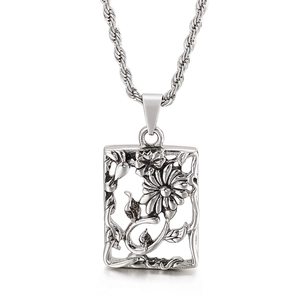 Vintage Stainless Steel Hollow Flower Kirin Dragon Pendant For Men Goth Punk Jewelry Accessory