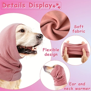 Detail of soft pink elastic dog earmuffs showing fabric texture and stretch performance