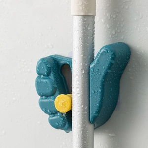 Wall Mounted Mop Holder Palm Shape ABS Plastic Self Adhesive No Drill Broom Rack Hook For Bathroom Kitchen Storage