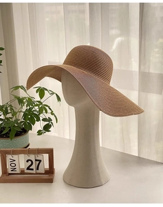Détail du tissage fin sur un chapeau de paille à large bord pour la protection solaire