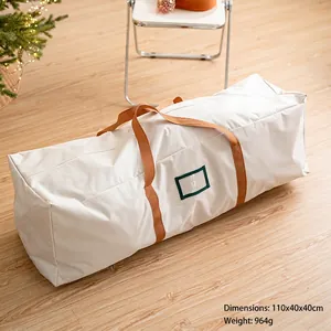 Waterproof 600D oxford fabric Christmas tree storage bag 110x40x40cm in beige color
