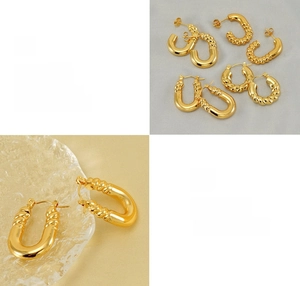Dettaglio di orecchini placcati oro 18K che mostra la lucidatura e placcatura premium
