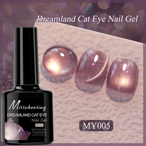 Detail of Misscheering MY005 dreamland cat eye nail gel with aurora shimmer finish