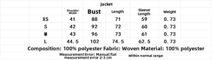 Guide des tailles pour tailleur pantalon femme avec mesures détaillées et infos matières