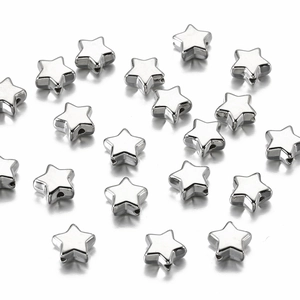 Silver pentagram star spacer beads for DIY jewelry making and bracelet accessories