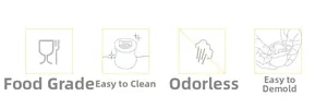Food-grade silicone mold features easy cleaning, odorless material, and effortless release
