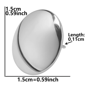 Detailed size chart of water drop 304 stainless steel stud earrings with 1.5cm dimension