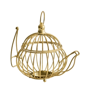 Nordic gold wire teapot candle holder decorative iron ornament for tabletop decor