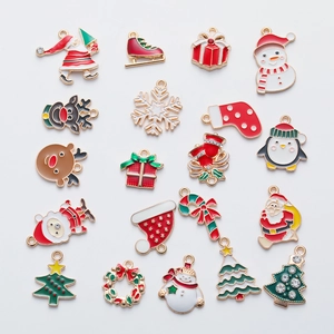 20pcs Christmas alloy enamel charms collection for DIY jewelry making and keychains
