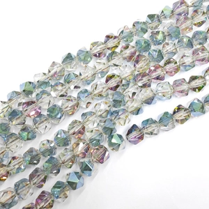 6mm multifaceted AB iridescent crystal glass beads for DIY jewelry making accessories