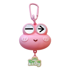 Niedlicher rosa Silikon Frosch Stressabbau Schlüsselanhänger Spielzeug mit Pop-out Augen