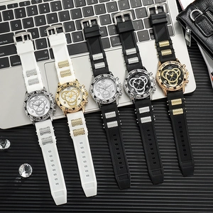Business-Quarzuhren für Herren mit großen Zifferblättern und Silikonarmbändern
