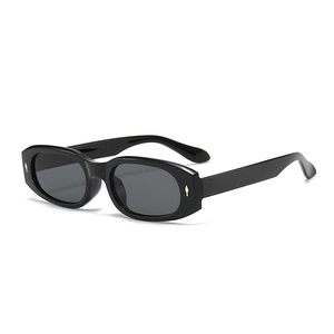 Sunglasses UV400 Protection Retro Oval Square Frame AC Lens Metal Rivet Y2K Fashion Eyewear Women Men