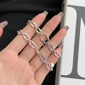 S925 sterling silver bracelet featuring colorful zircon stones and pig nose links