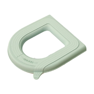 Waterproof mint green EVA foam toilet seat cover with thick D-shaped ergonomic design