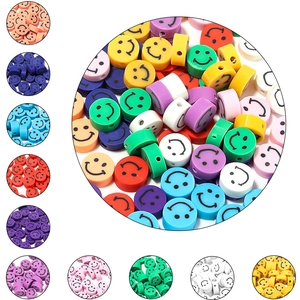 Colorful smiley face resin beads for DIY jewelry making in various vibrant shades