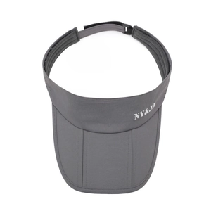 Breathable dark grey sun visor hat with NY&JA text and adjustable strap for sports