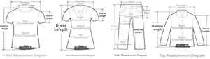 Guía detallada de medidas para pantalones cortos de mezclilla y blusas para mujer