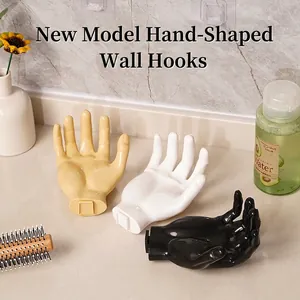 Creative Hand Shape Wall Hook Resin Punch Free Adhesive Organizer For Key Headphone Jewelry Decorative Storage Rack