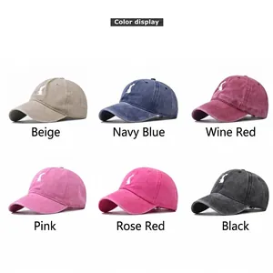 Collezione di cappellini da baseball in cotone lavato con ricamo a coniglio in sei colori