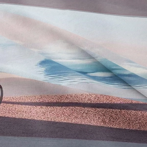 Detail of soft wave printed fabric showing smooth texture and high-quality printing