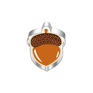 Detailed view of acorn-shaped stainless steel cookie cutter for Thanksgiving baking DIY