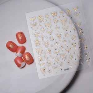 5D embossed gold butterfly nail art stickers with moon and star patterns model Co-092